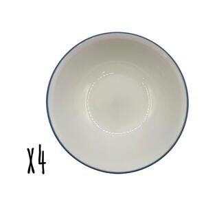 Set of 4 Corelle Blue Rim 6.25” Soup / Cereal Bowls